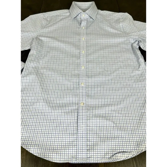 Twillory Dress Shirt Men's Size 16 34/35 Tailored Fit Safe Cotton Non Iron Blue - Picture 3 of 9